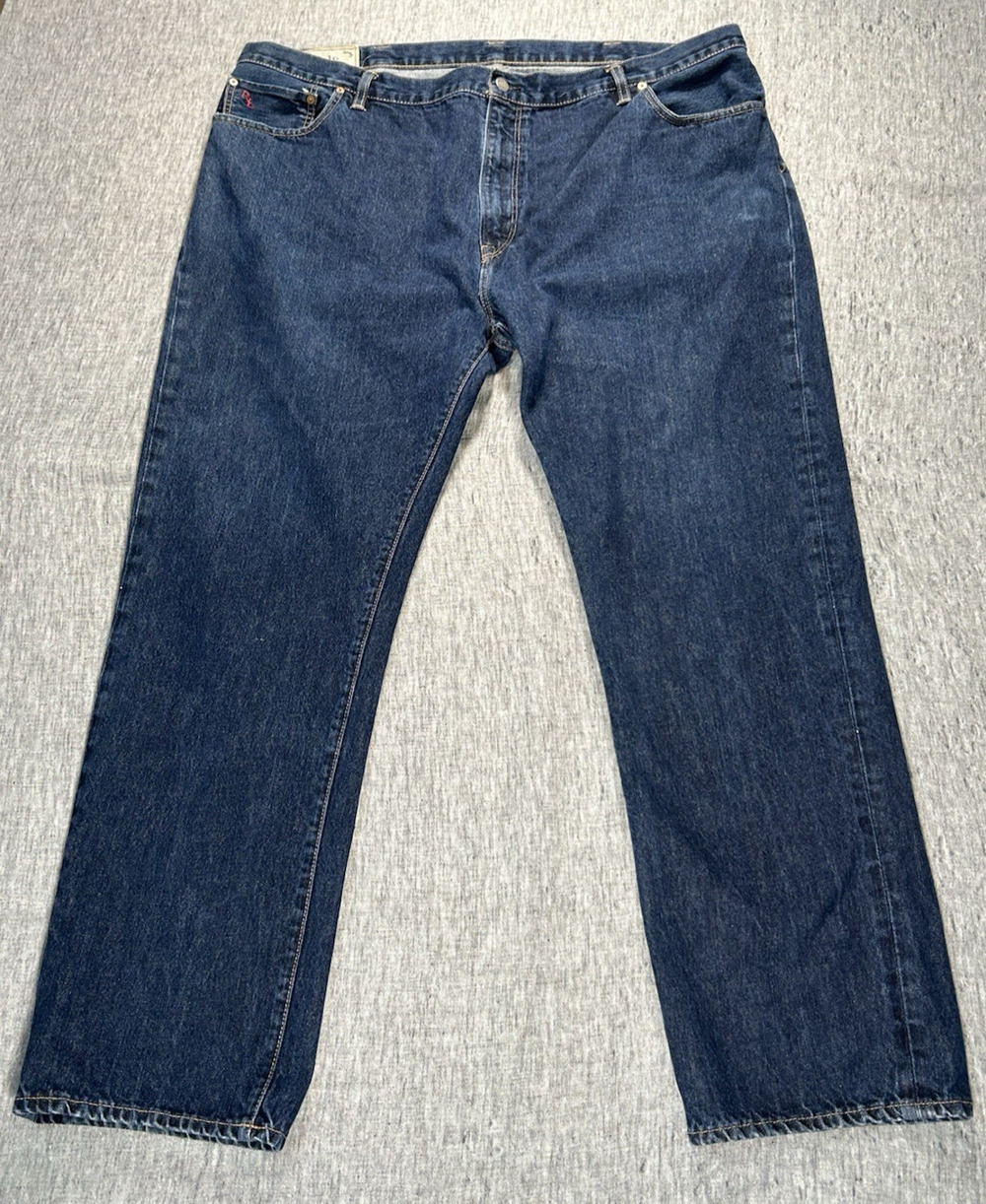 Polo Ralph Lauren Jeans Mens 46x34 Big Blue Denim 5-Pocket Cotton Casual